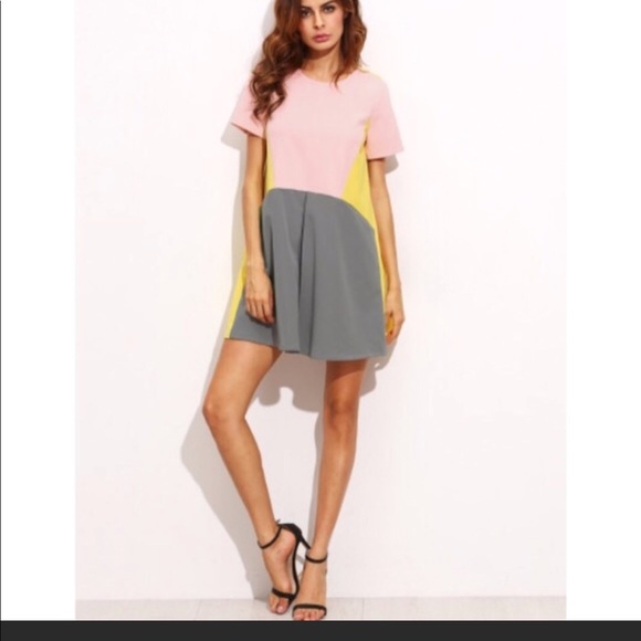 Yellow Colorblock Dress